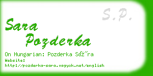 sara pozderka business card